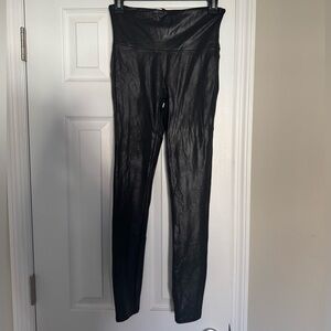SPANX Black Faux Leather Leggings